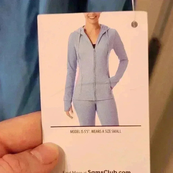 NWT Member's Mark Womens Full Zip Jacket Blue Size XL Yoga Active #T456 - Picture 4 of 7